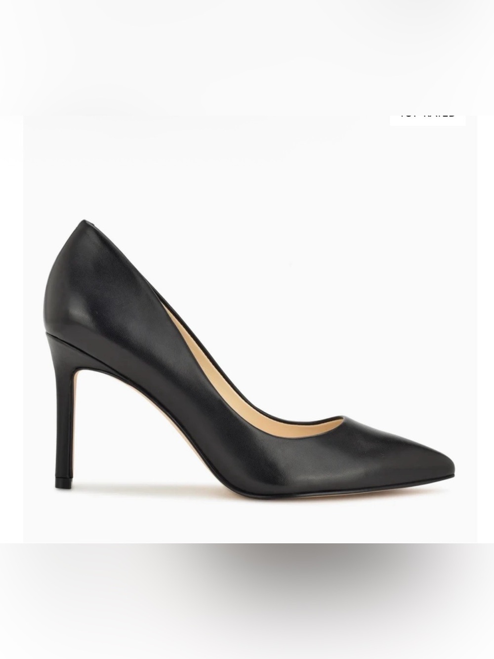 Nine West Black Leather "Ezra" Pointed Toe Stiletto Heels Size 8M